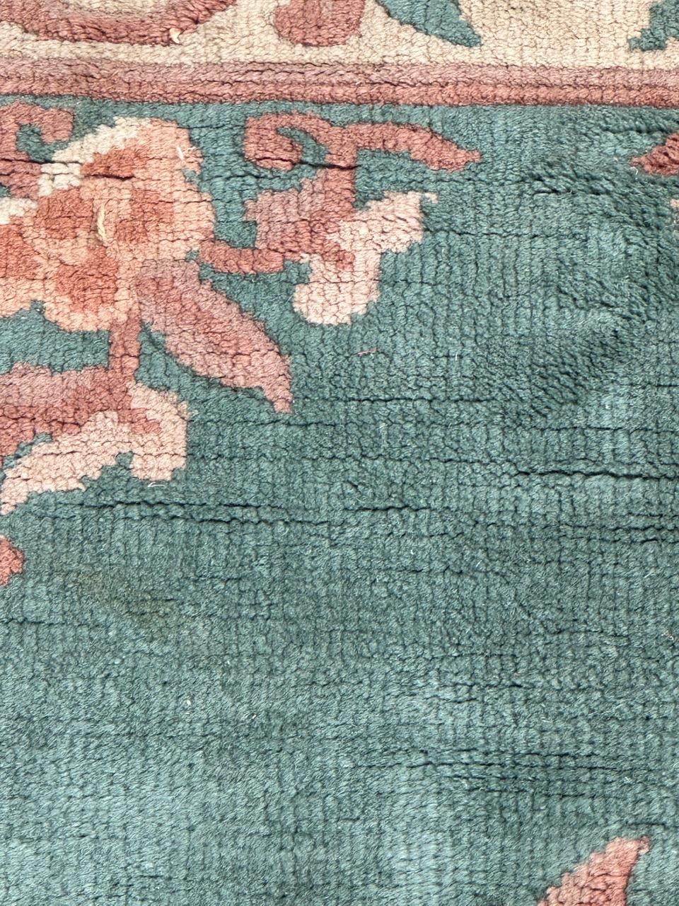 Bobyrug’s pretty little vintage Chinese art deco rug For Sale 4