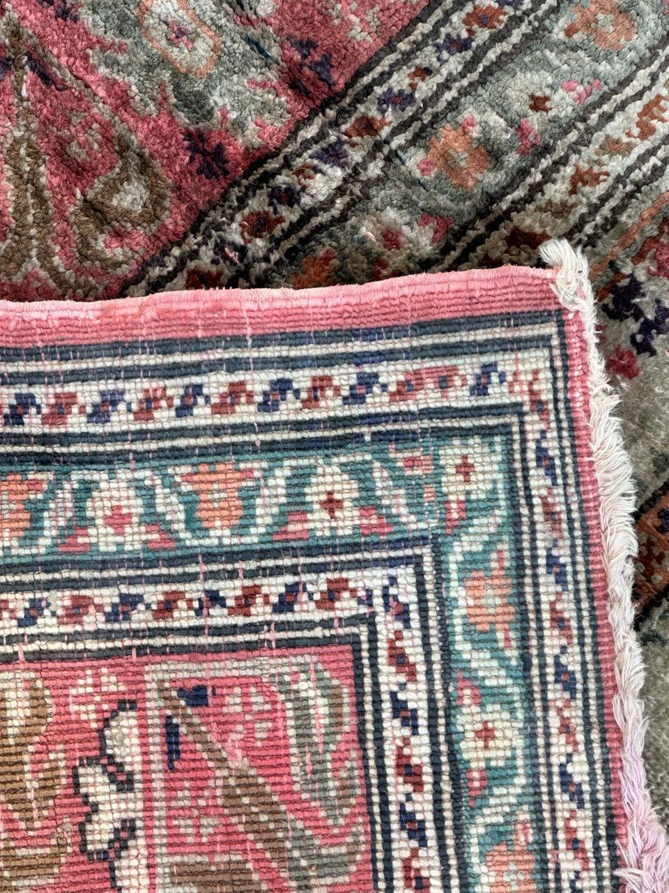 Bobyrug’s pretty little vintage Turkish Cesareh silk rug  For Sale 12