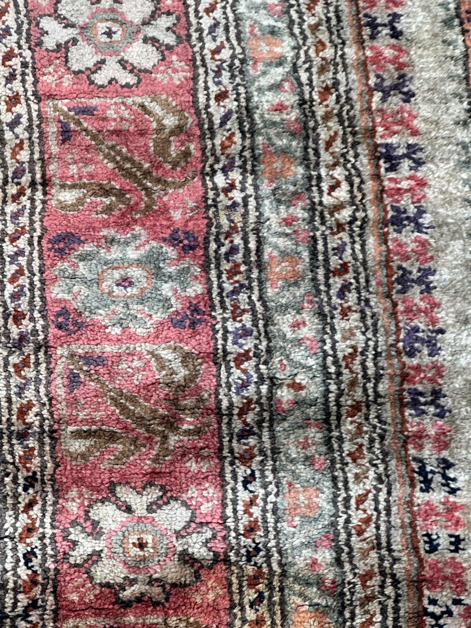 20th Century Bobyrug’s pretty little vintage Turkish Cesareh silk rug  For Sale
