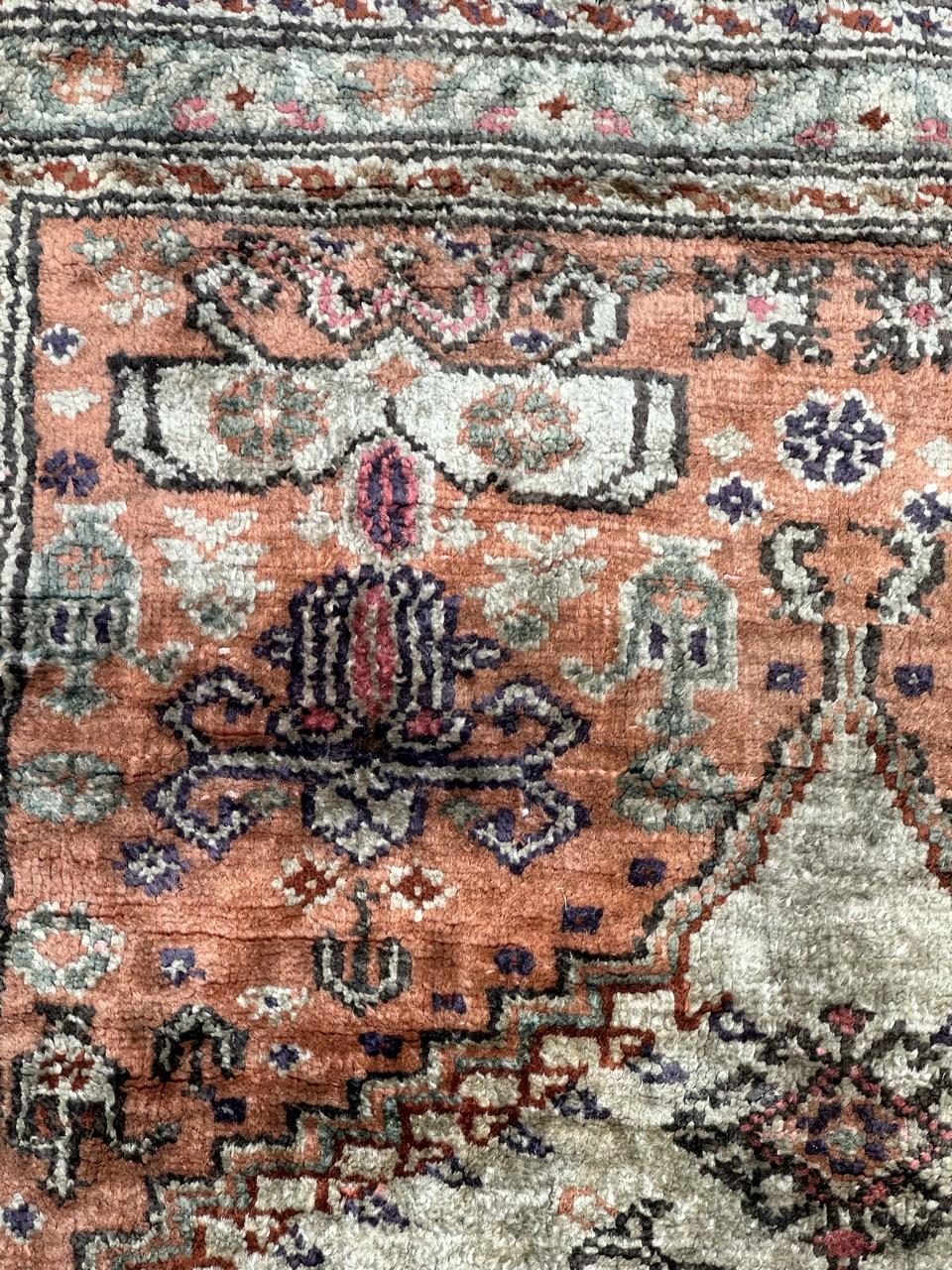 Bobyrug’s pretty little vintage Turkish Cesareh silk rug  For Sale 2