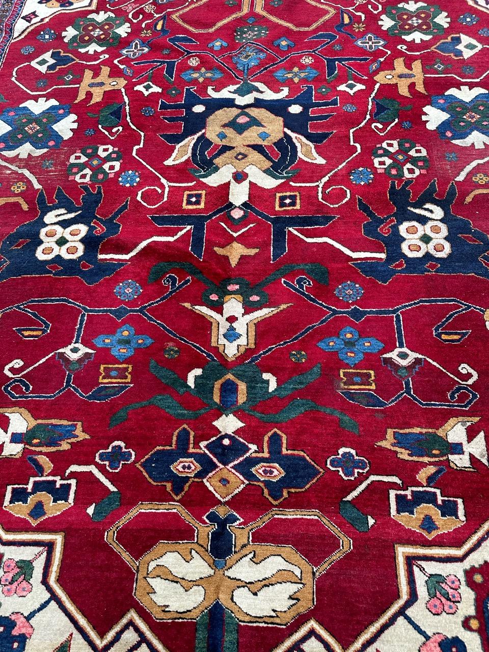 Hand-Knotted pretty mid century Azerbaijan rug For Sale