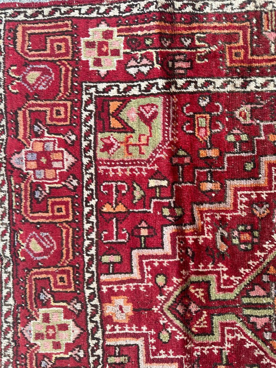 Bobyrug’s pretty mid century distressed Hamadan rug  For Sale 5