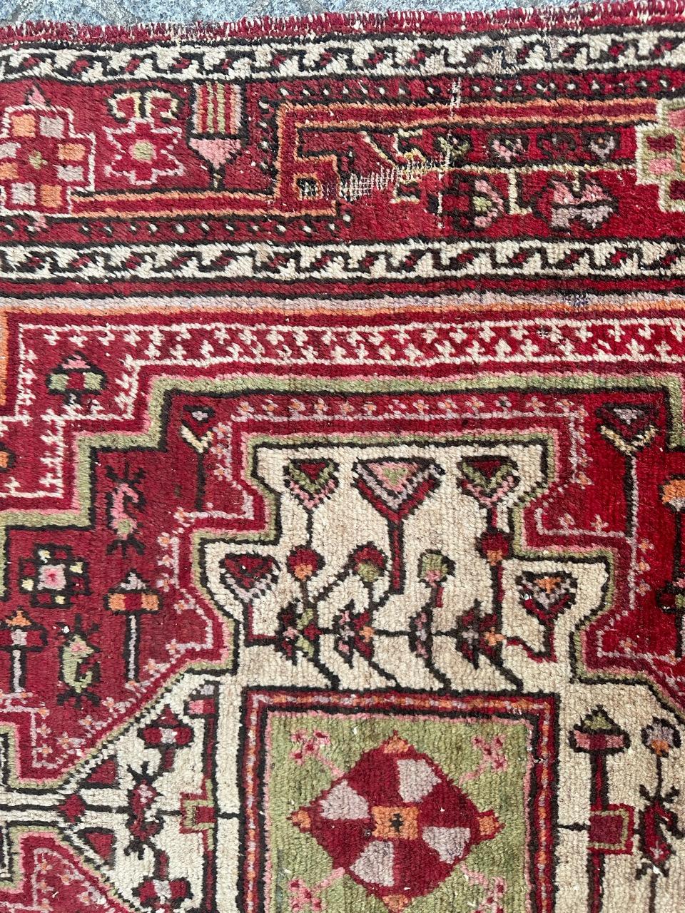 Bobyrug’s pretty mid century distressed Hamadan rug  For Sale 6
