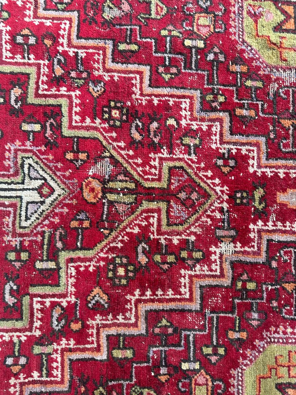 Bobyrug’s pretty mid century distressed Hamadan rug  For Sale 7