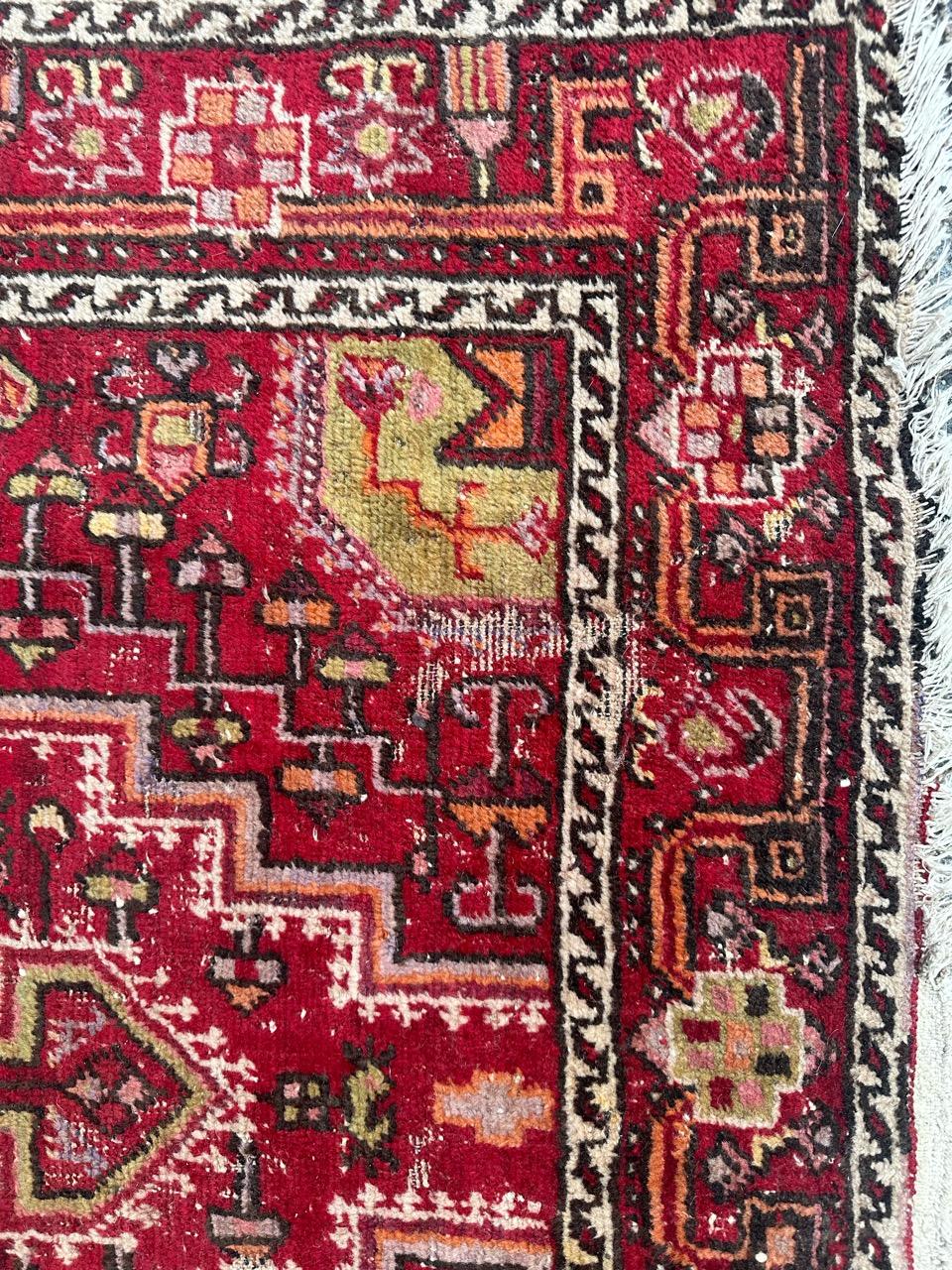 Bobyrug’s pretty mid century distressed Hamadan rug  For Sale 8