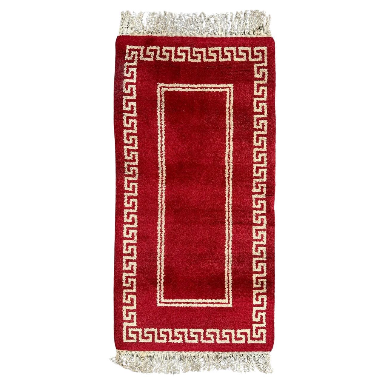 Bobyrugs hübscher französischer Art-déco-Teppich aus der Mitte des Jahrhunderts  im Angebot