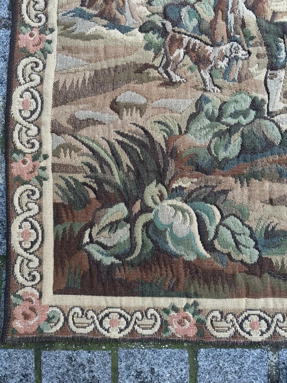 Bobyrug’s pretty mid century French Aubusson style Jacquard tapestry  For Sale 1