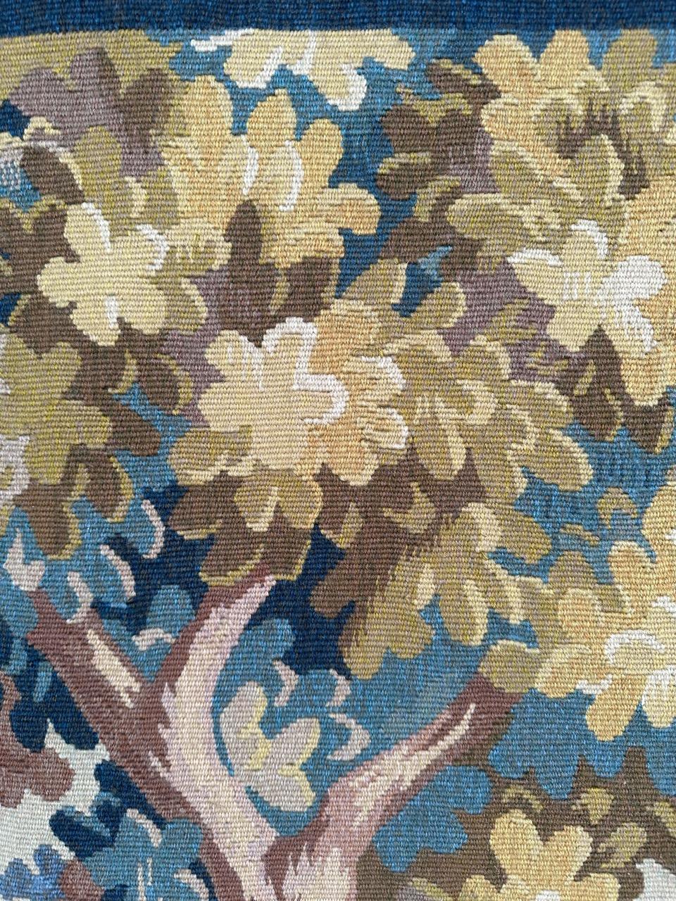 Bobyrug’s pretty mid century French Aubusson tapestry  For Sale 8