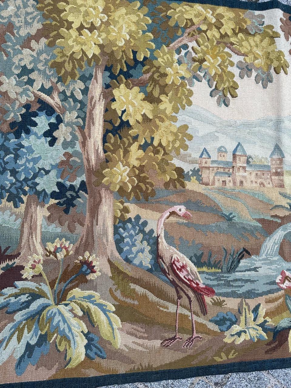 Bobyrug’s pretty mid century French Aubusson tapestry  For Sale 10