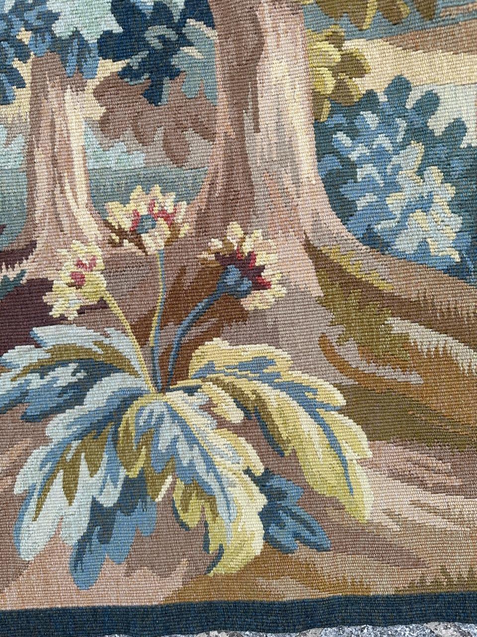 Bobyrug’s pretty mid century French Aubusson tapestry  For Sale 12