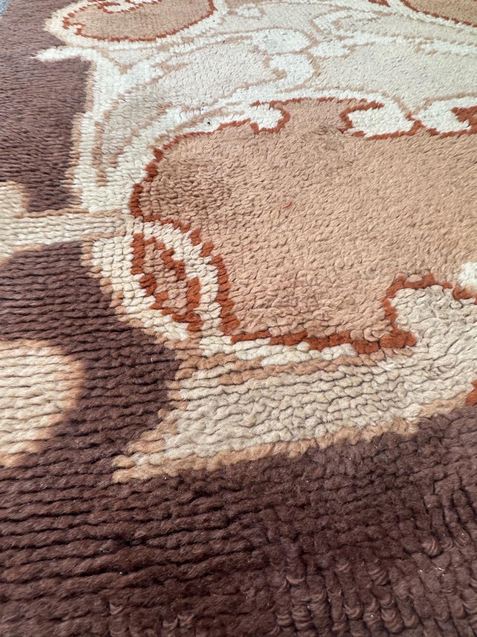 Bobyrug’s pretty mid century French Cogolin rug art nouveau design  For Sale 9