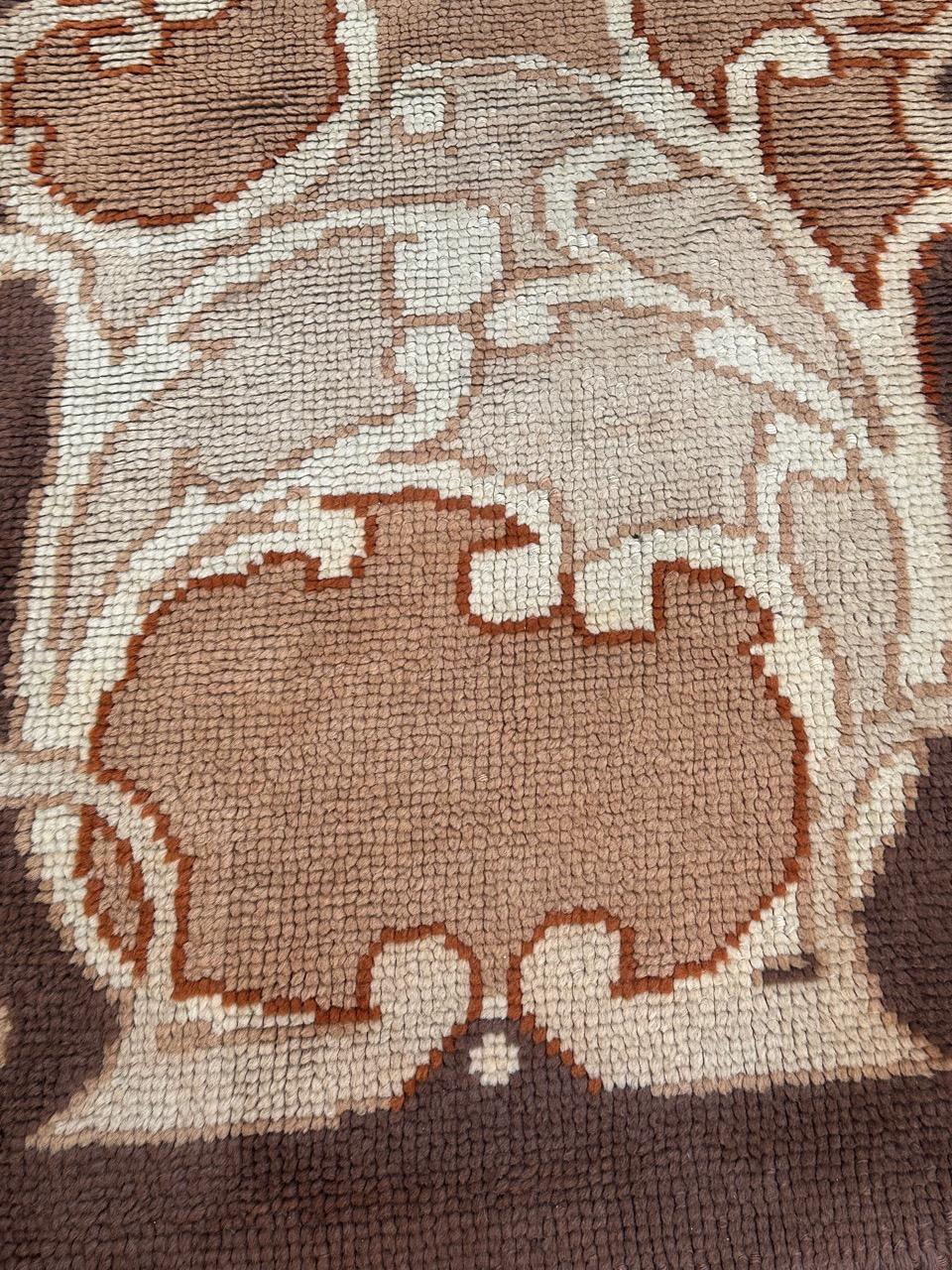 Bobyrugs hübscher französischer Cogolin-Teppich aus der Mitte des Jahrhunderts im Jugendstil  (Handgeknüpft) im Angebot