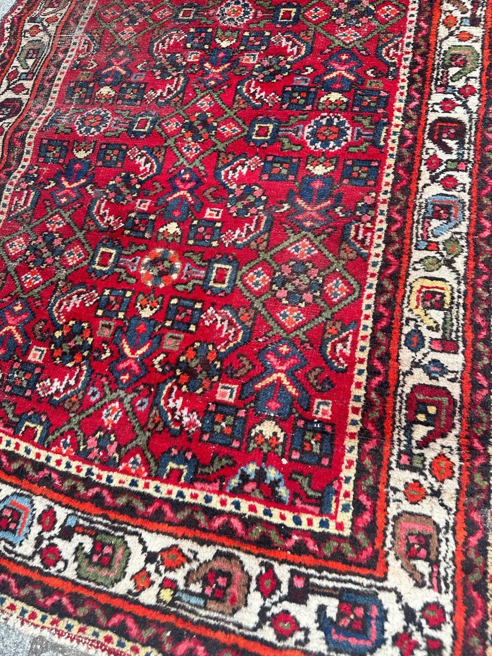 Bobyrug’s pretty mid century Hamadan rug  For Sale 3