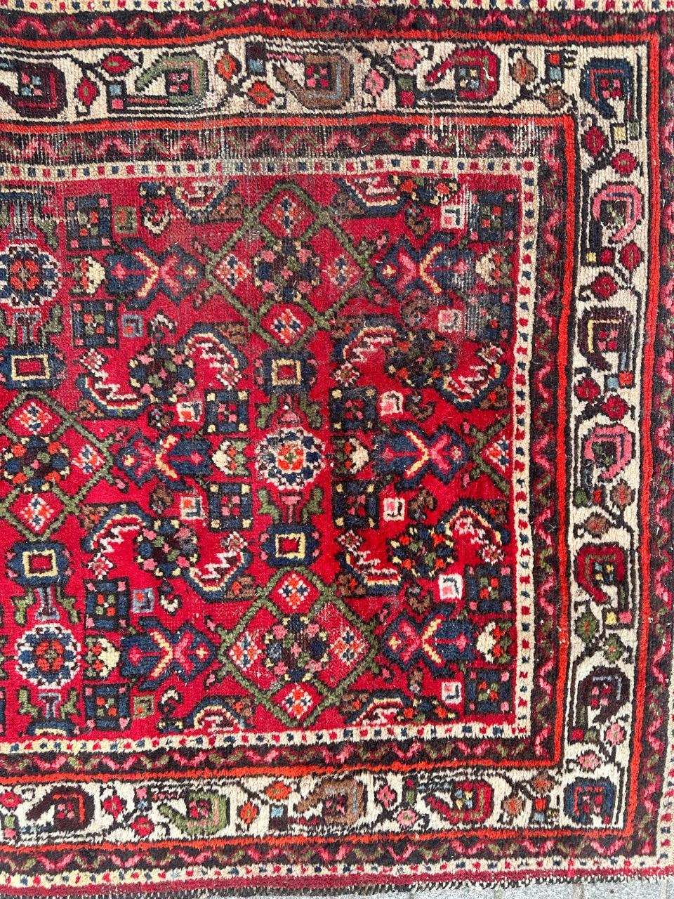 Asian  pretty mid century Hamadan rug  For Sale