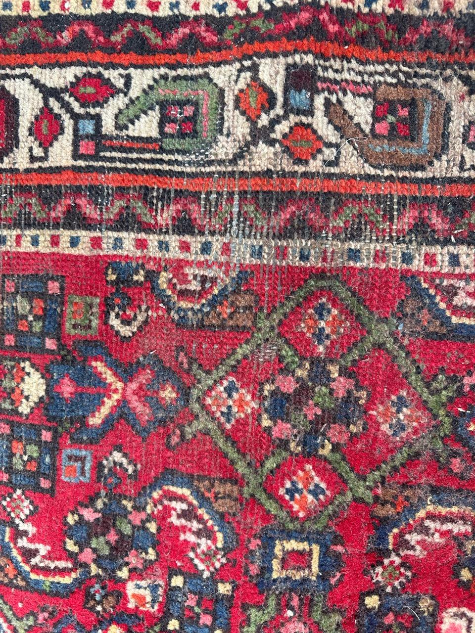 Bobyrugs hübscher Hamadan-Teppich aus der Mitte des Jahrhunderts  (Handgeknüpft) im Angebot