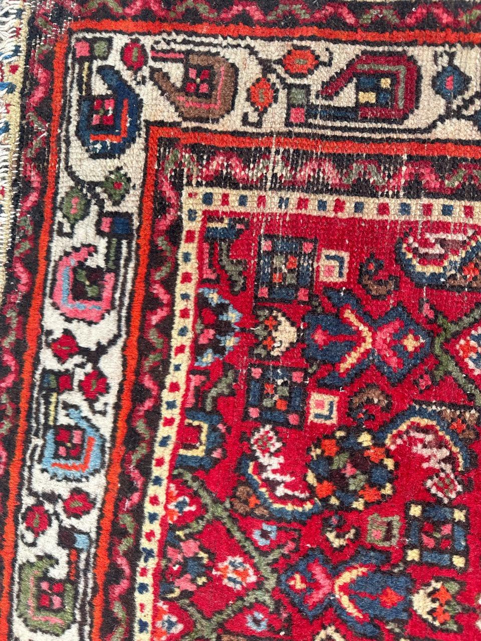 Bobyrug’s pretty mid century Hamadan rug  For Sale 1