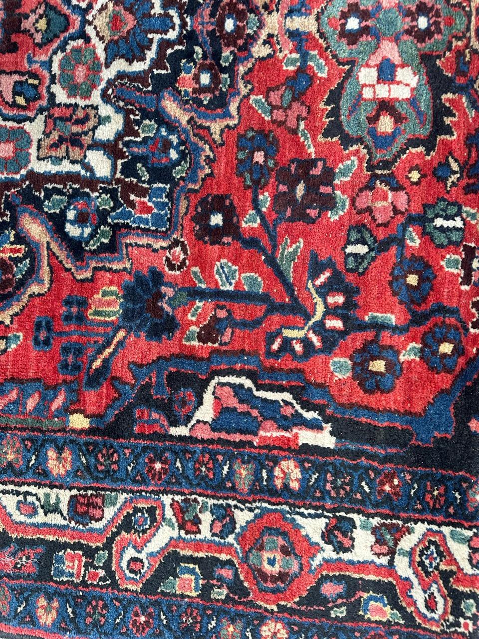 20th Century Bobyrug’s pretty mid century Kurdish rug  For Sale
