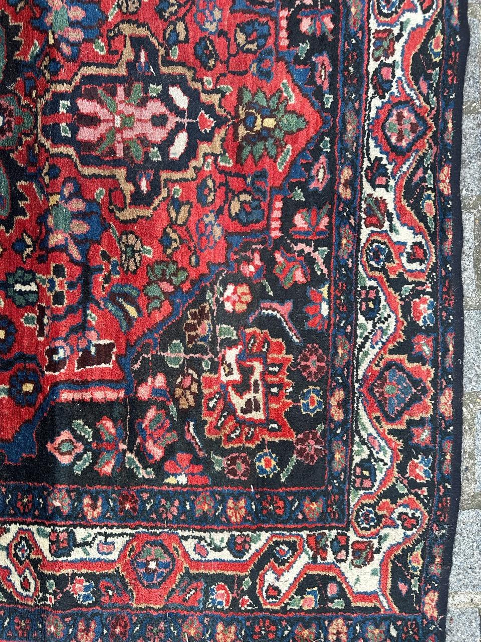 Wool Bobyrug’s pretty mid century Kurdish rug  For Sale