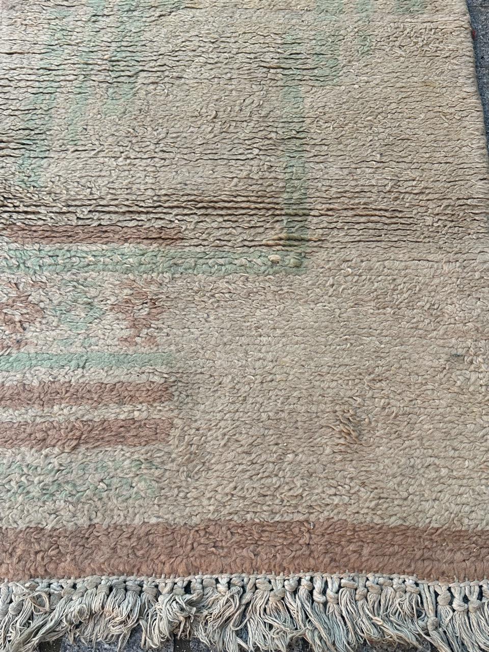 Bobyrug’s pretty mid century Moroccan art deco design rug  For Sale 3