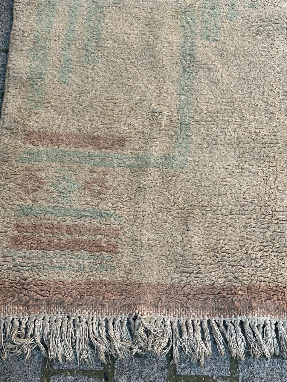 Bobyrug’s pretty mid century Moroccan art deco design rug  In Good Condition For Sale In Saint Ouen, FR