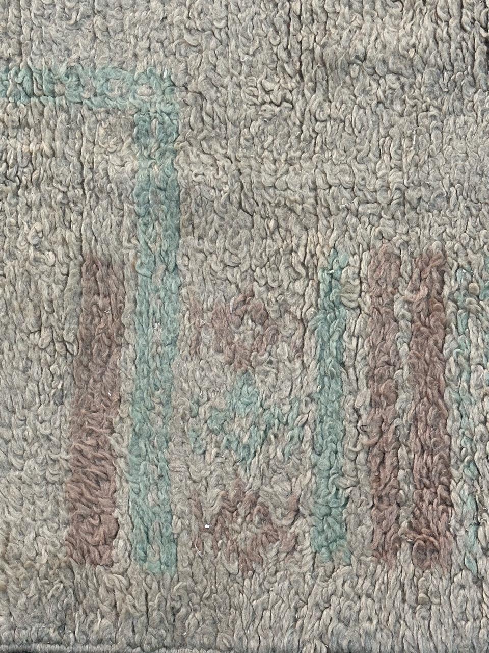 Bobyrug’s pretty mid century Moroccan art deco design rug  For Sale 2