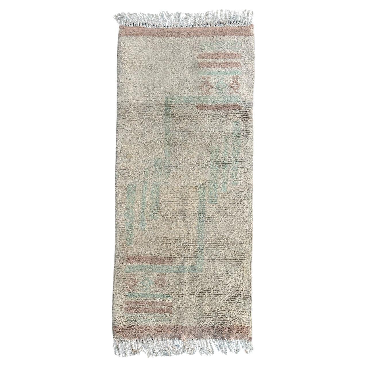 Bobyrug’s pretty mid century Moroccan art deco design rug
