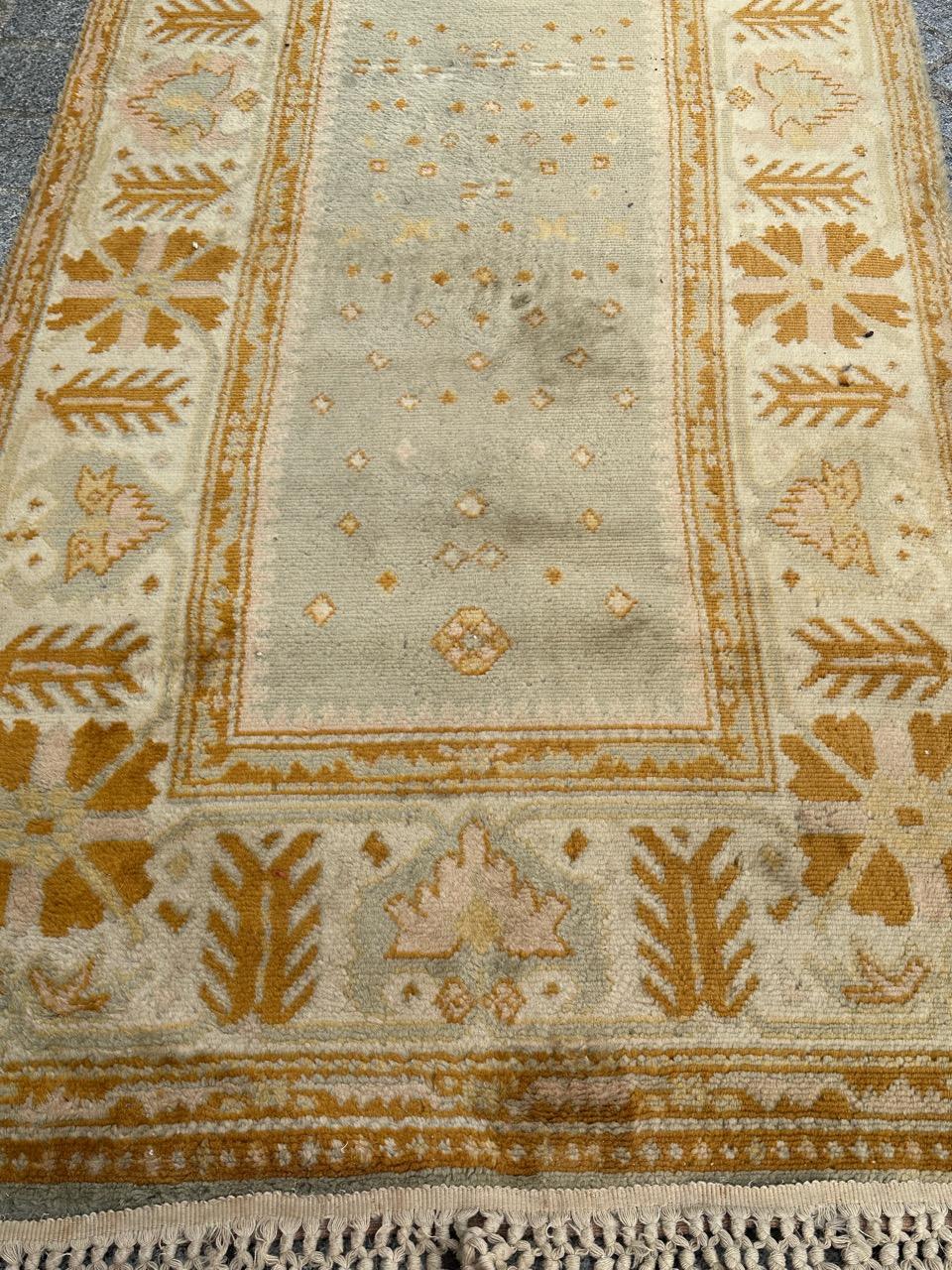 Bobyrug’s pretty mid century Oushak style rug For Sale 8