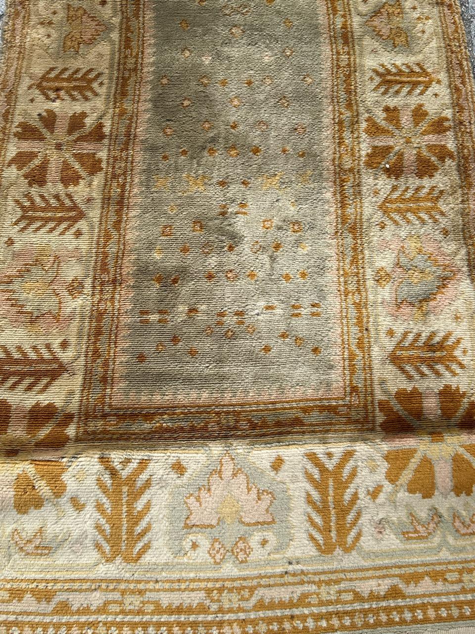 20th Century Bobyrug’s pretty mid century Oushak style rug For Sale