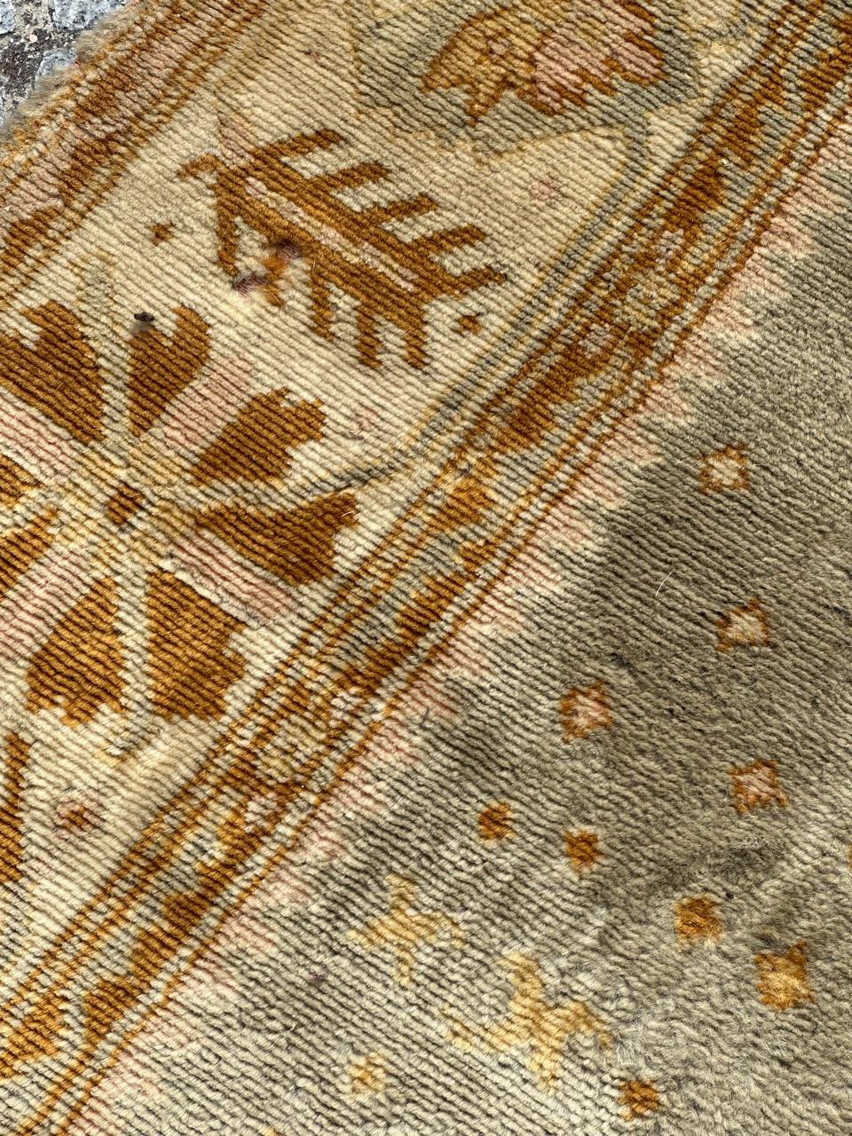 Bobyrug’s pretty mid century Oushak style rug For Sale 2