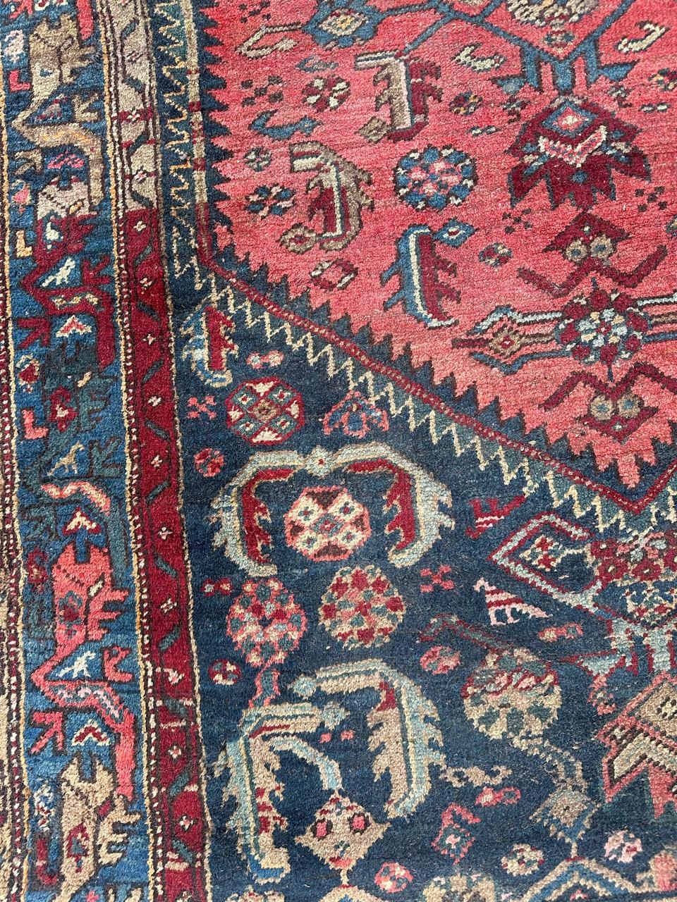 Bobyrug’s pretty mid century tribal Hamadan rug For Sale 5