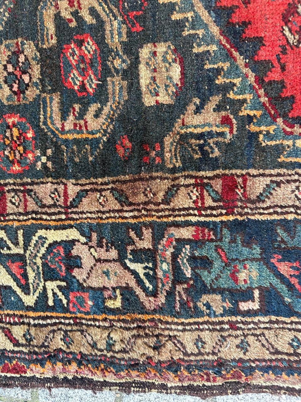 Bobyrug’s pretty mid century tribal Hamadan rug For Sale 10