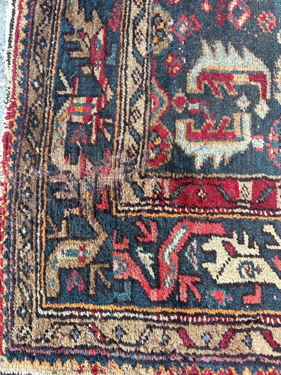 Bobyrug’s pretty mid century tribal Hamadan rug For Sale 11
