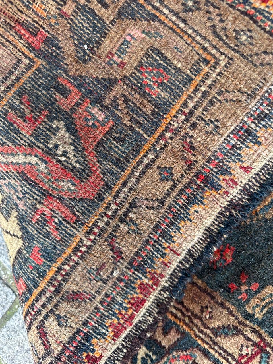 Bobyrug’s pretty mid century tribal Hamadan rug For Sale 12