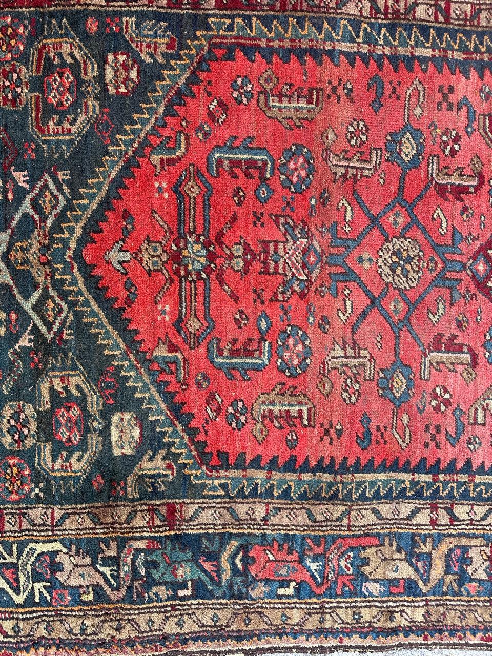 Asian Bobyrug’s pretty mid century tribal Hamadan rug For Sale
