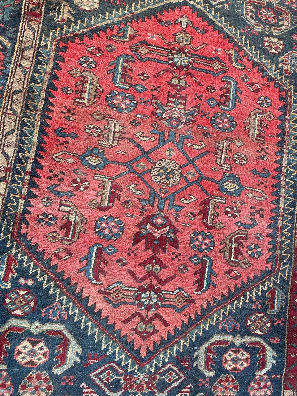 Bobyrug’s pretty mid century tribal Hamadan rug In Fair Condition For Sale In Saint Ouen, FR