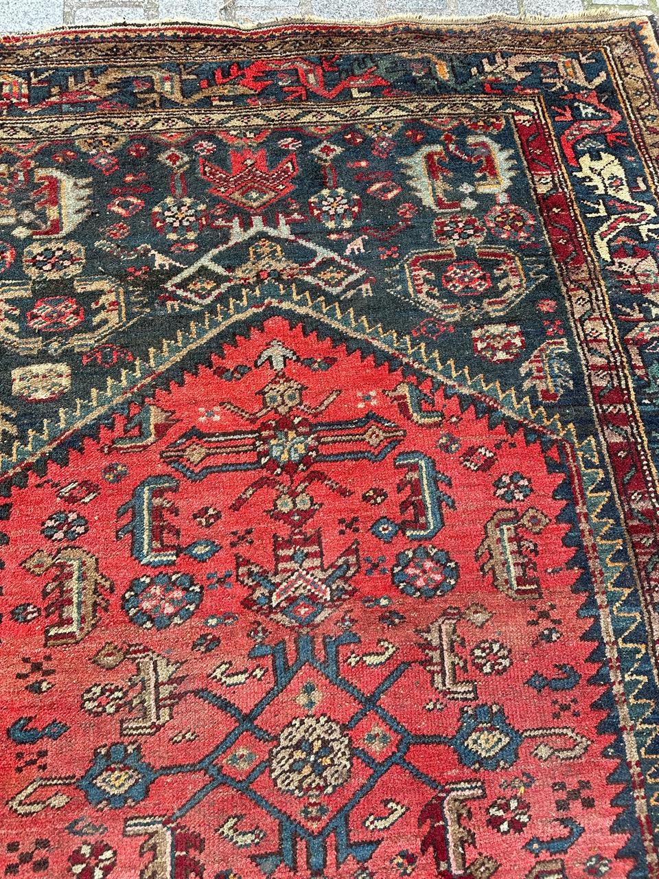20th Century Bobyrug’s pretty mid century tribal Hamadan rug For Sale