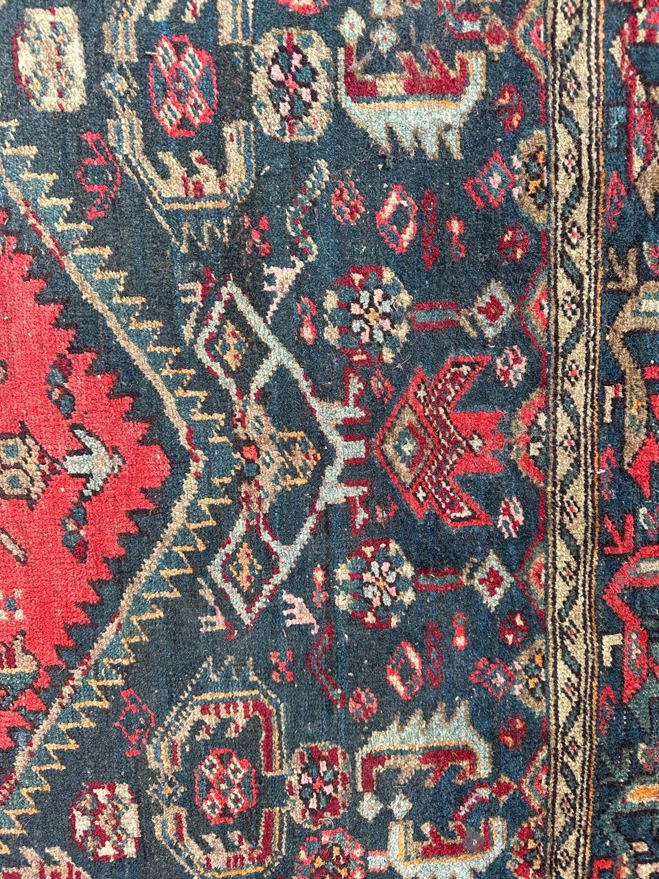 Bobyrug’s pretty mid century tribal Hamadan rug For Sale 1