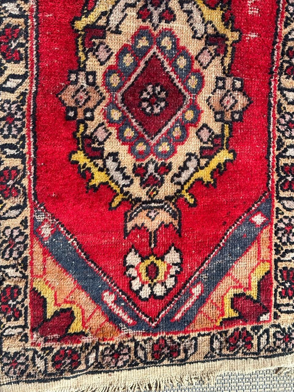 Hand-Knotted Bobyrug’s pretty mid century Turkish rug  For Sale