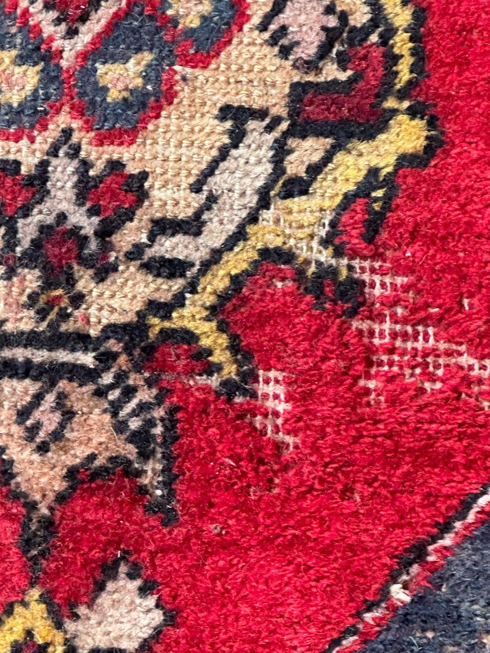 Wool Bobyrug’s pretty mid century Turkish rug  For Sale