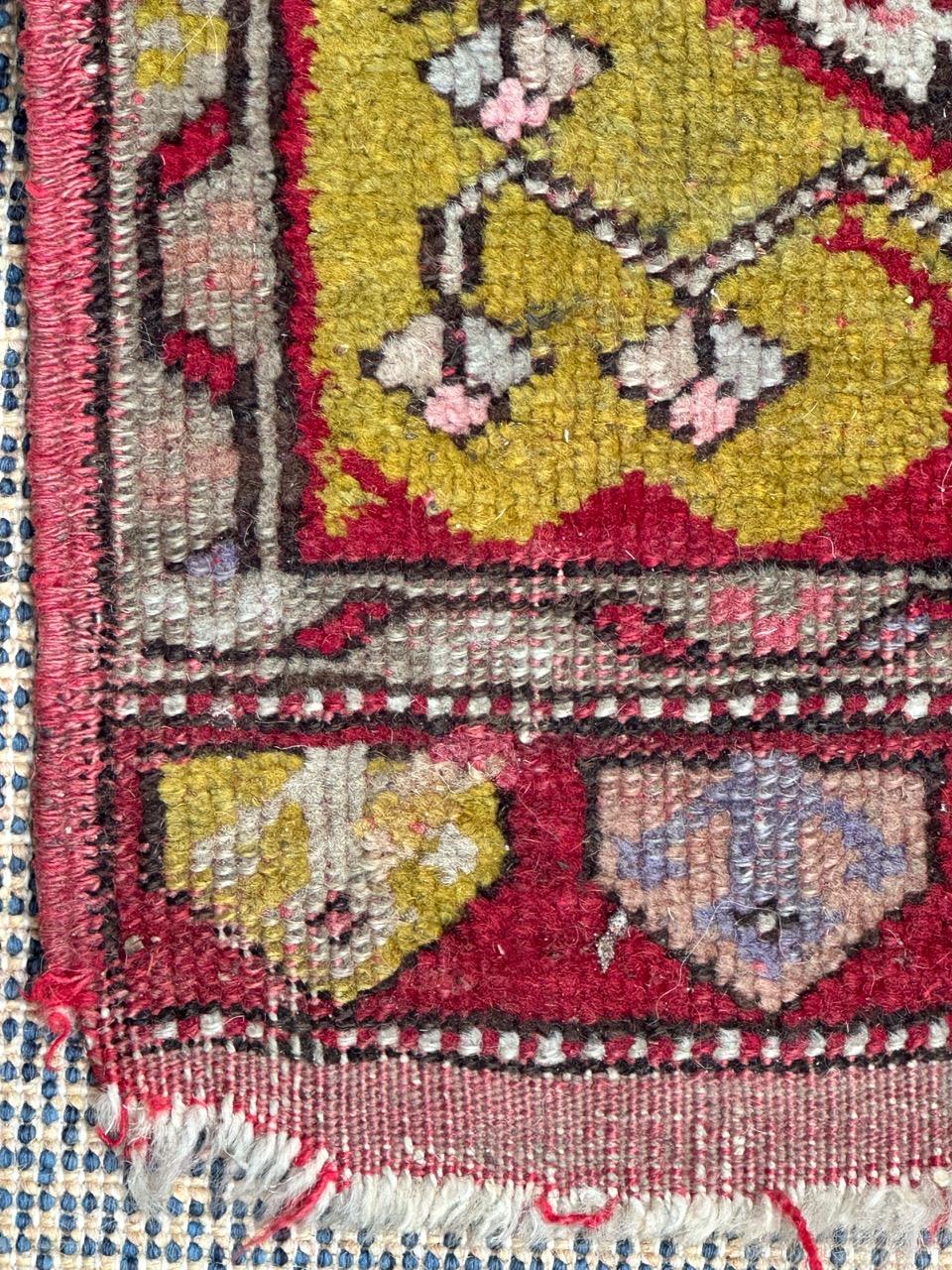 Bobyrug’s pretty mid century Turkish Yastik rug For Sale 2