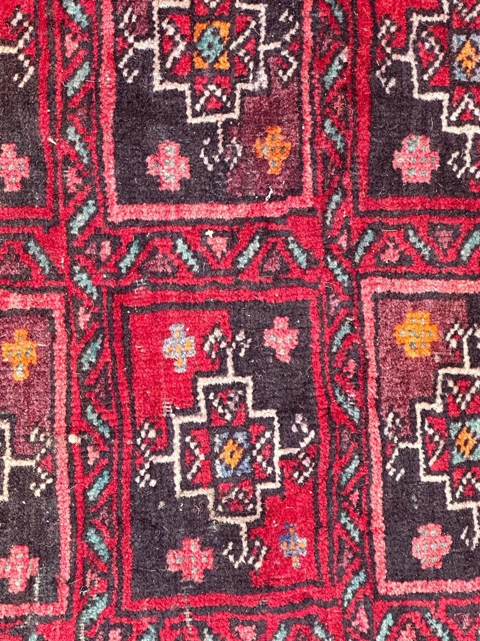 Bobyrug’s pretty mid century Turkmen Baluch rug  For Sale 2