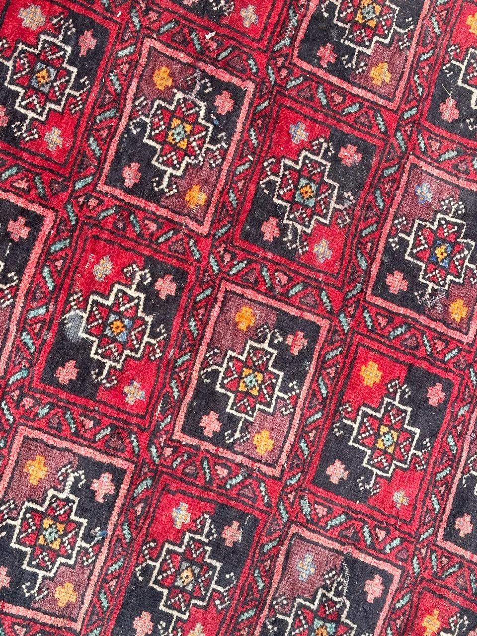 Bobyrug’s pretty mid century Turkmen Baluch rug  For Sale 8