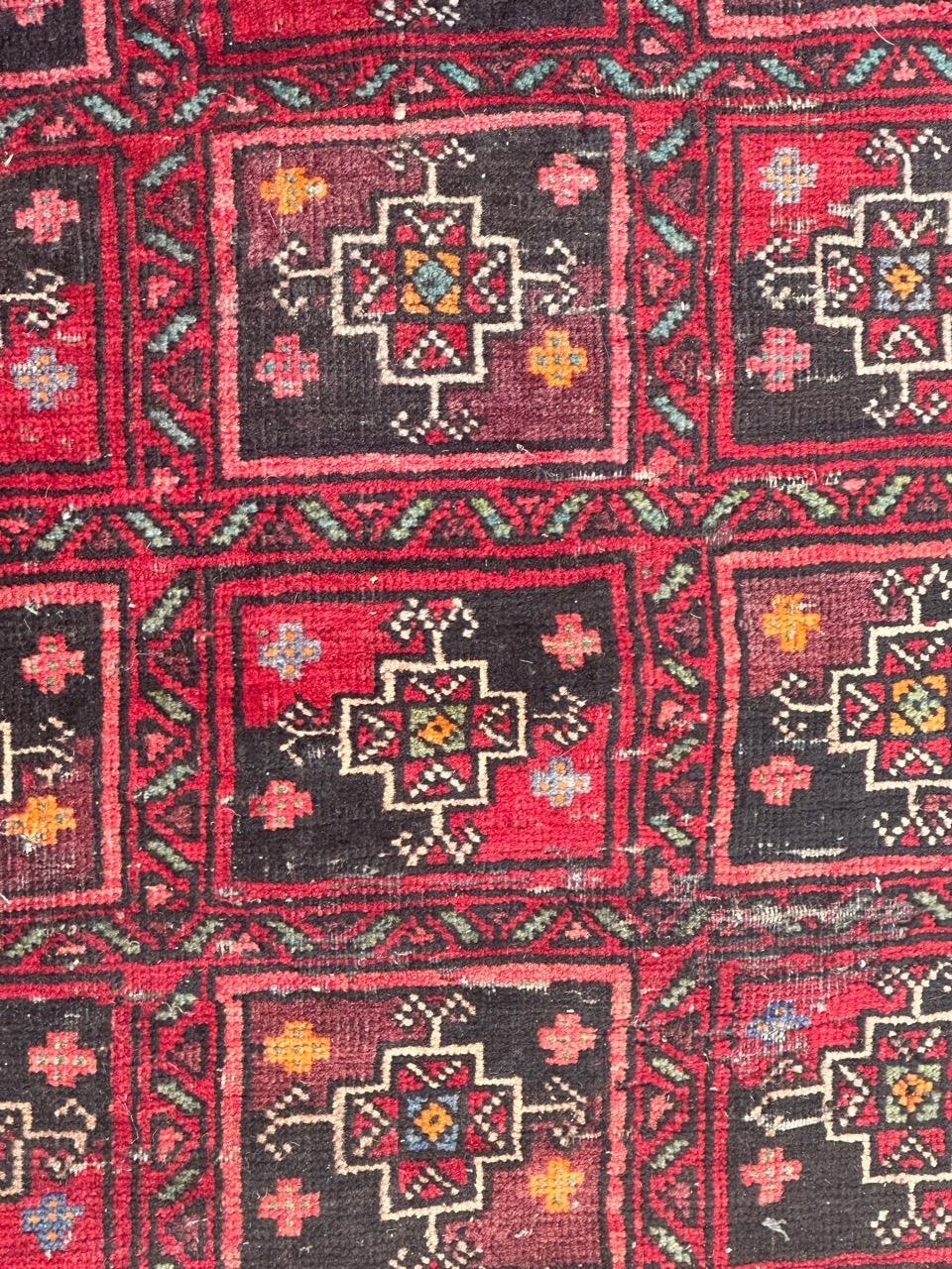 20th Century pretty mid century Turkmen Baluch rug For Sale