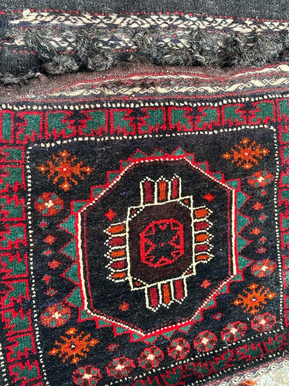 Tribal pretty mid century Turkmen chuval, horse cover, rug For Sale