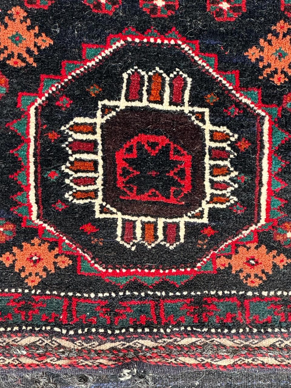 Hand-Knotted Bobyrug’s pretty mid century Turkmen chuval, horse cover, rug For Sale