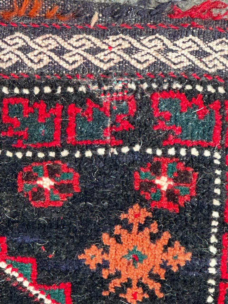 chuval turkmène du milieu du siècle dernier, couverture de cheval, tapis Bon état - En vente à Saint Ouen, FR