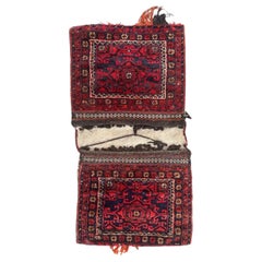 Vintage pretty mid century Turkmen chuval, horse cover, rug