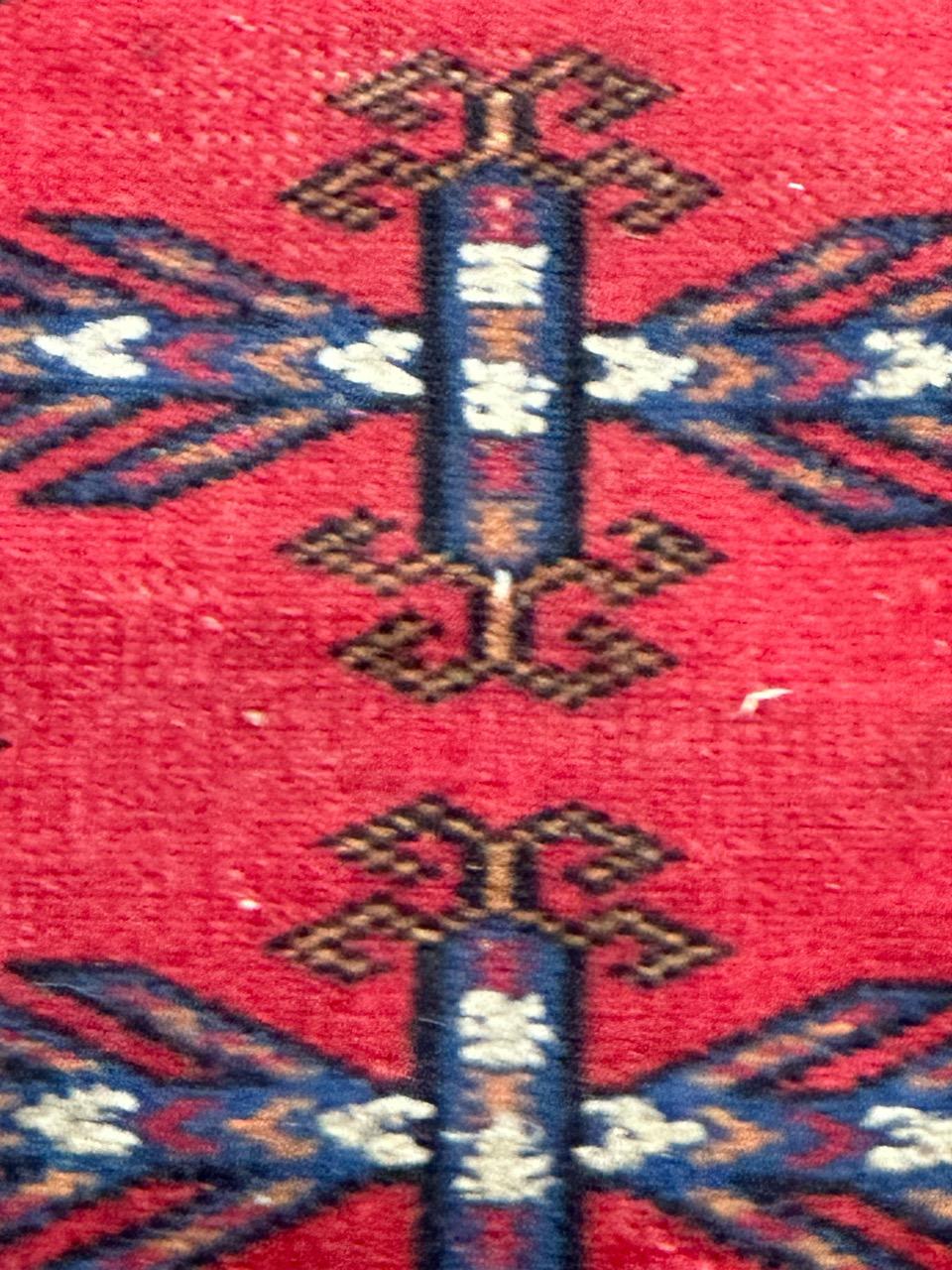 Bobyrug’s pretty mid century Turkmen rug  For Sale 2