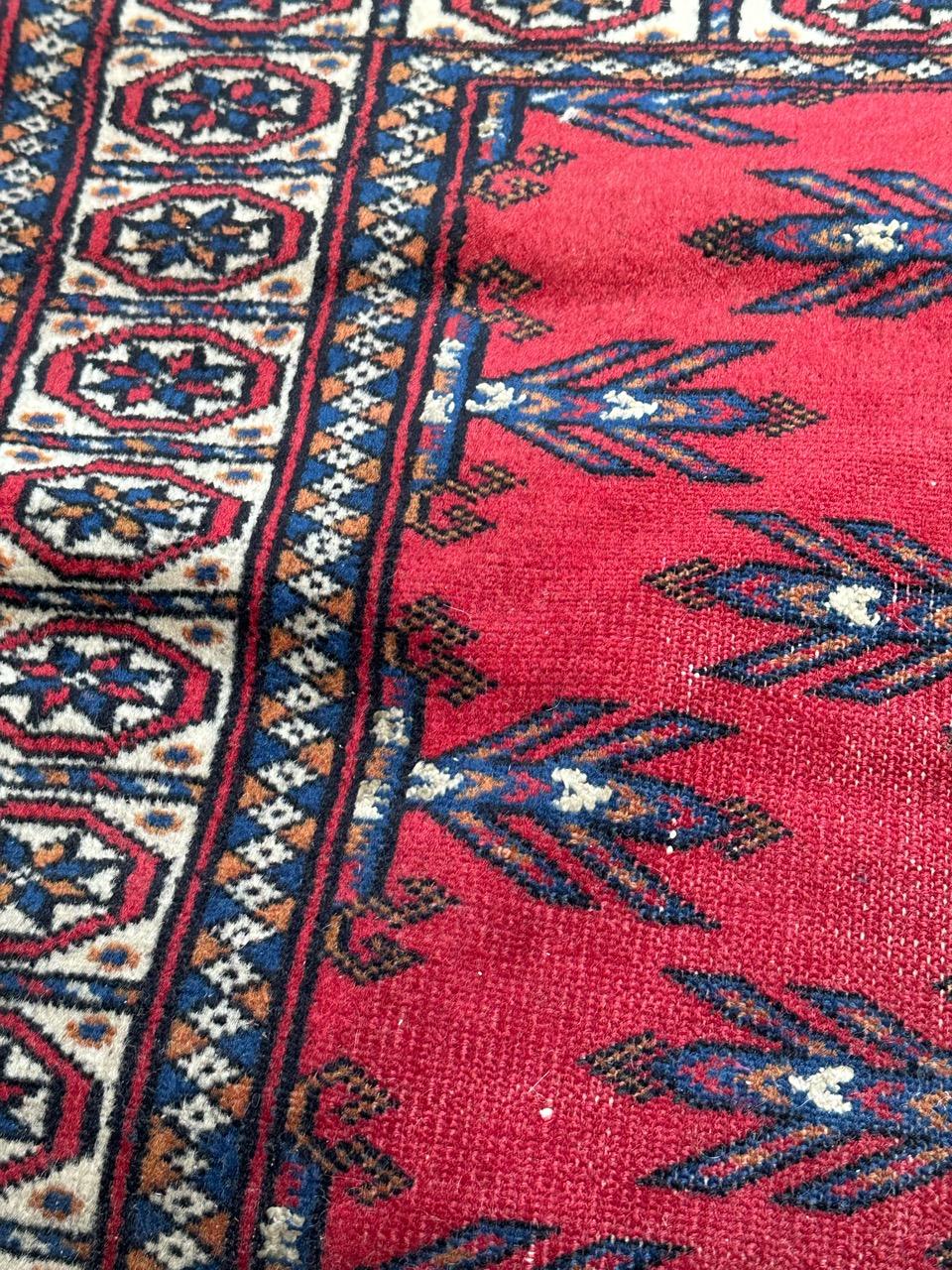 Bobyrug’s pretty mid century Turkmen rug  For Sale 4
