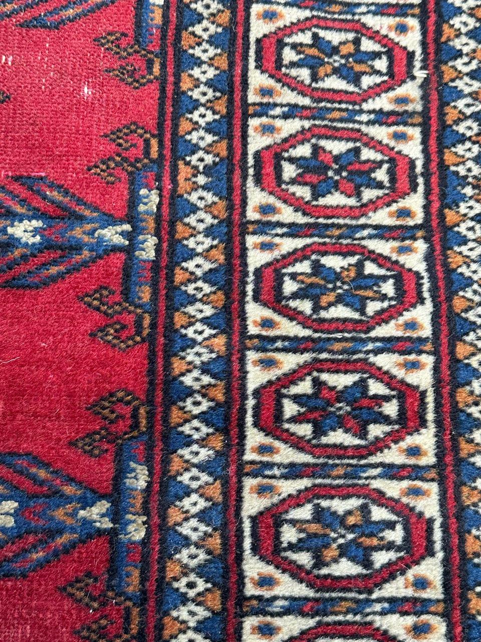 Bobyrug’s pretty mid century Turkmen rug  For Sale 5